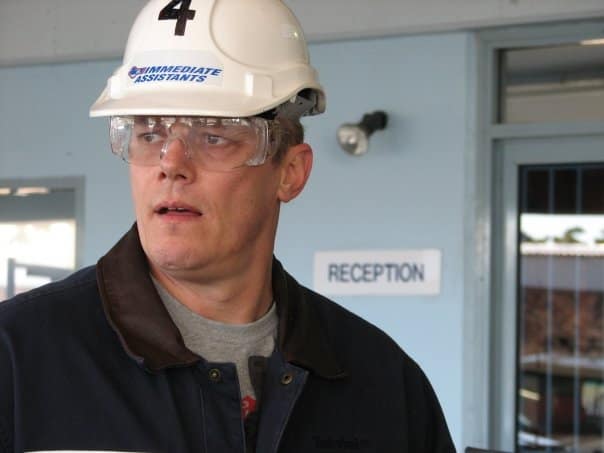 Peter Sheere as a mine medic